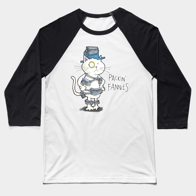 Dapper Cat - Packin' Fannies Baseball T-Shirt by johnnybuzt